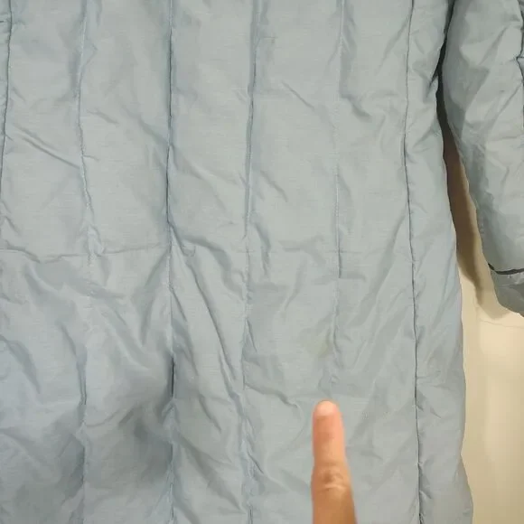 Woolrich Womens Down Coat Size Small Blue Puffer Toggle Vintage Long Jacket - Picture 5 of 12